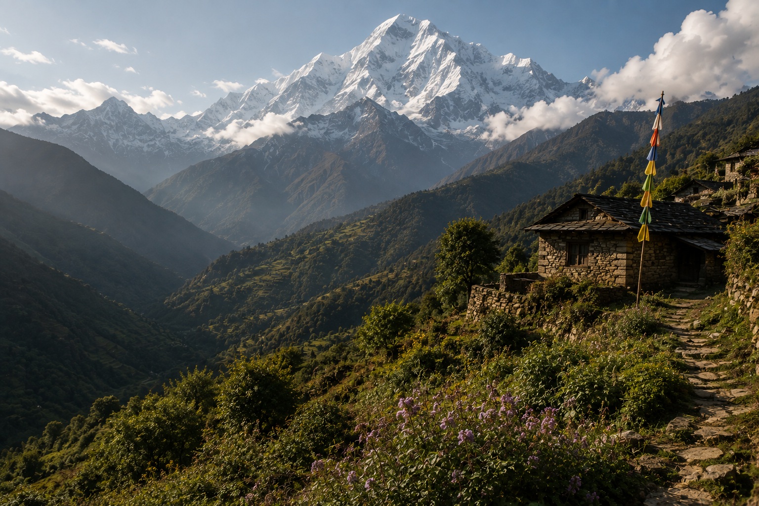 Mountain landscape in the Himalayas